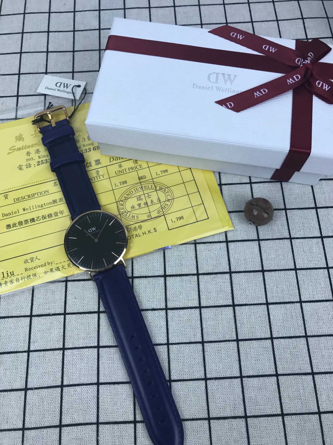 Daniel Wellington Blue Gold Minimalist Dial Case Quartz Watch 2