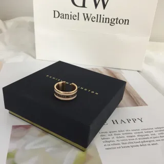 Daniel Wellington Logo Enamel Ring Gold and White Rings