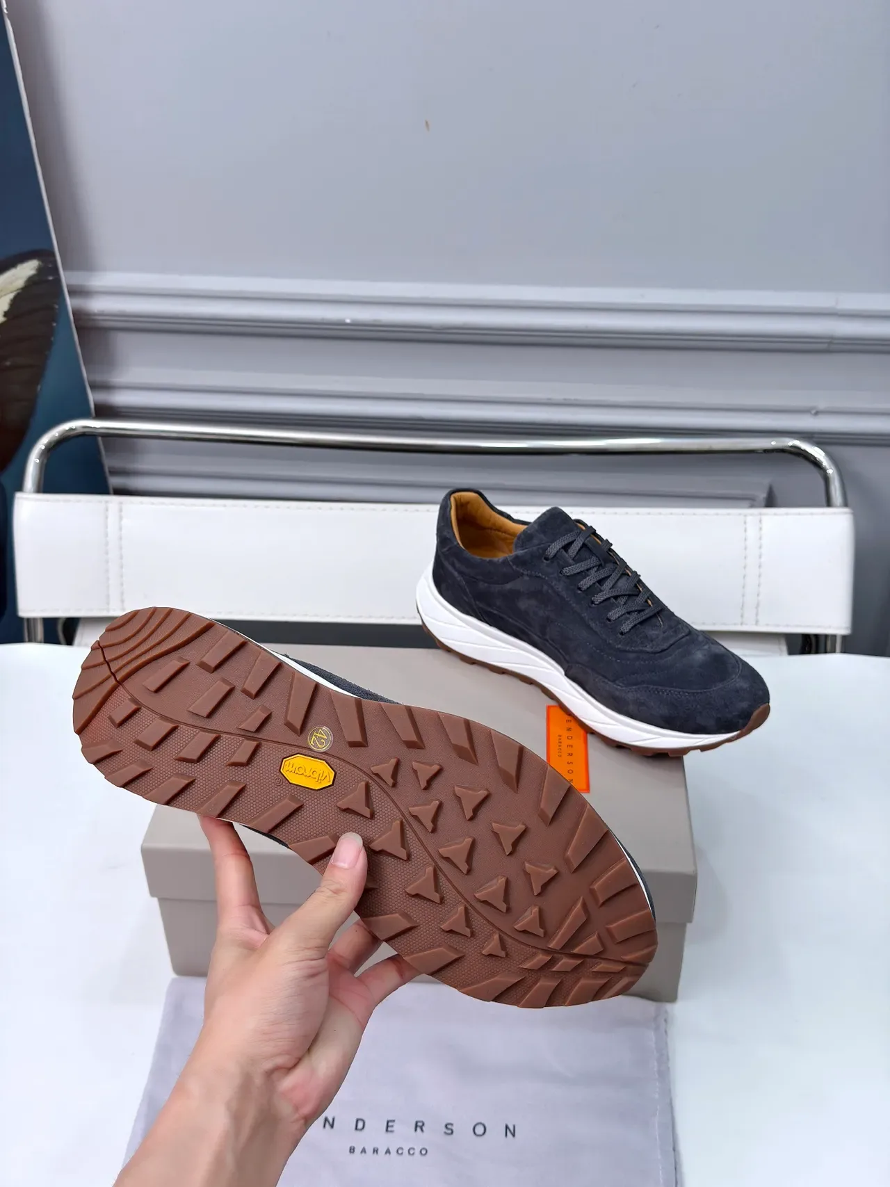 Dark Gray Suede Chunky Lifestyle Sneakers 2
