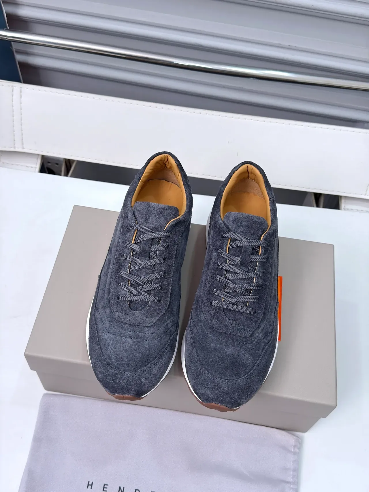 Dark Gray Suede Chunky Lifestyle Sneakers 6