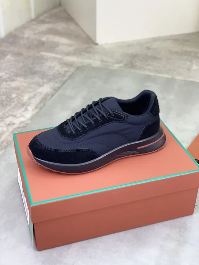 Dark Navy Suede and Synthetic Platform Lifestyle Sneaker 4