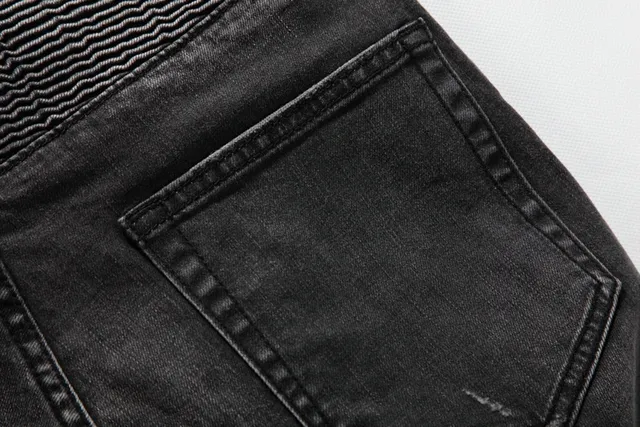 Dark Wash Moto-Style Zippered Knee Panel Jeans 18