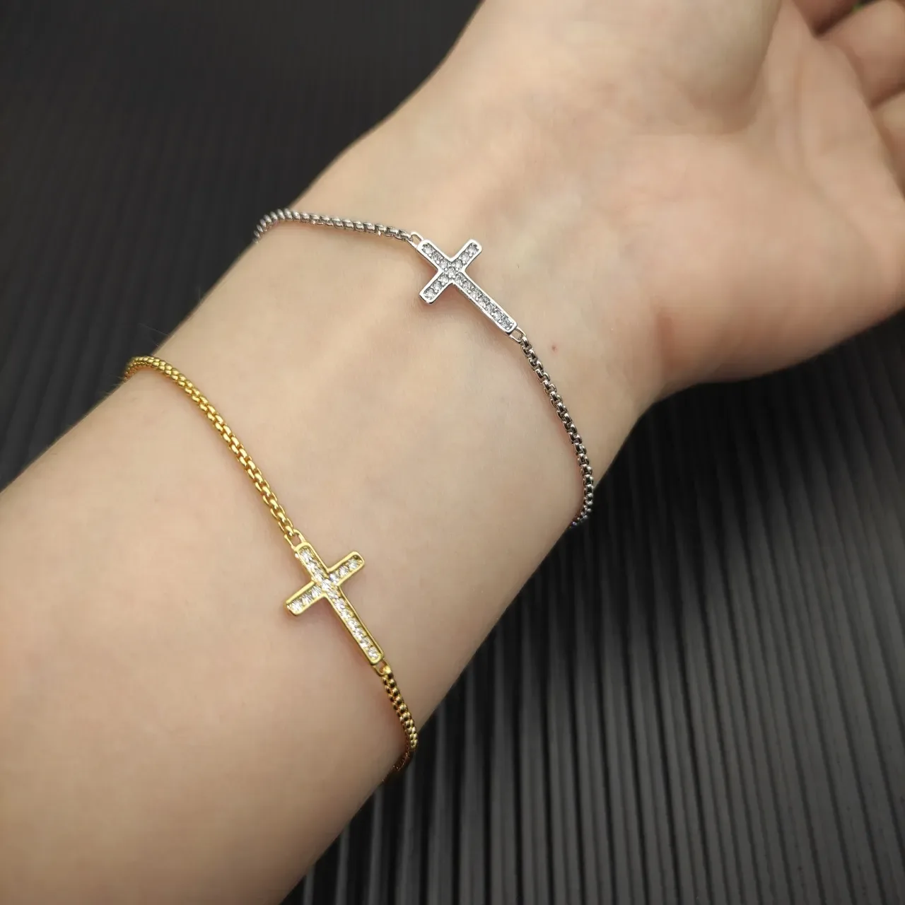 David Yurman Cable Chain Pavé Cross Barrel Bead Star Charm Bracelet 3