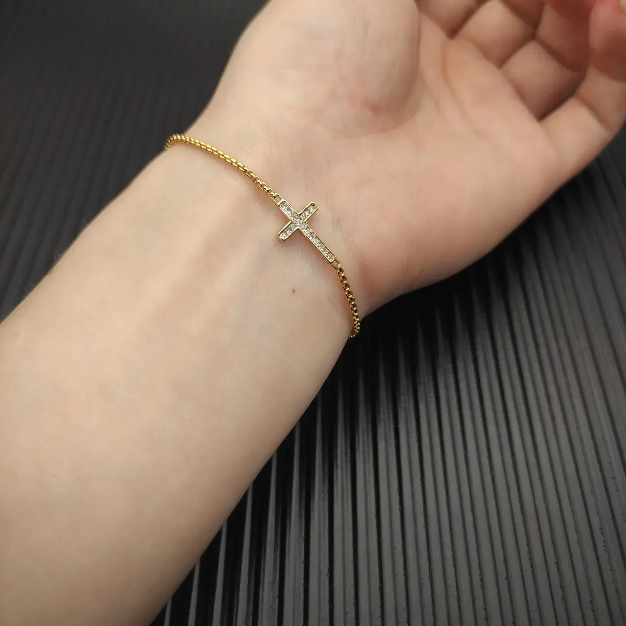 David Yurman Cable Chain Pavé Cross Barrel Bead Star Charm Bracelet 9