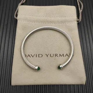 David Yurman Cable Classic Twisted سوار فضي وأخضر