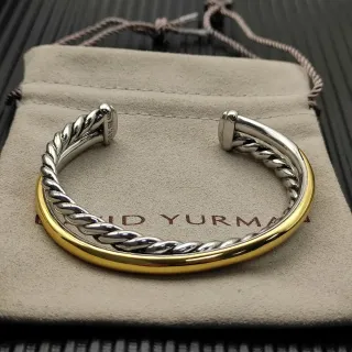 David Yurman Cable Classics سوار كابل ملتوي ثنائي اللون