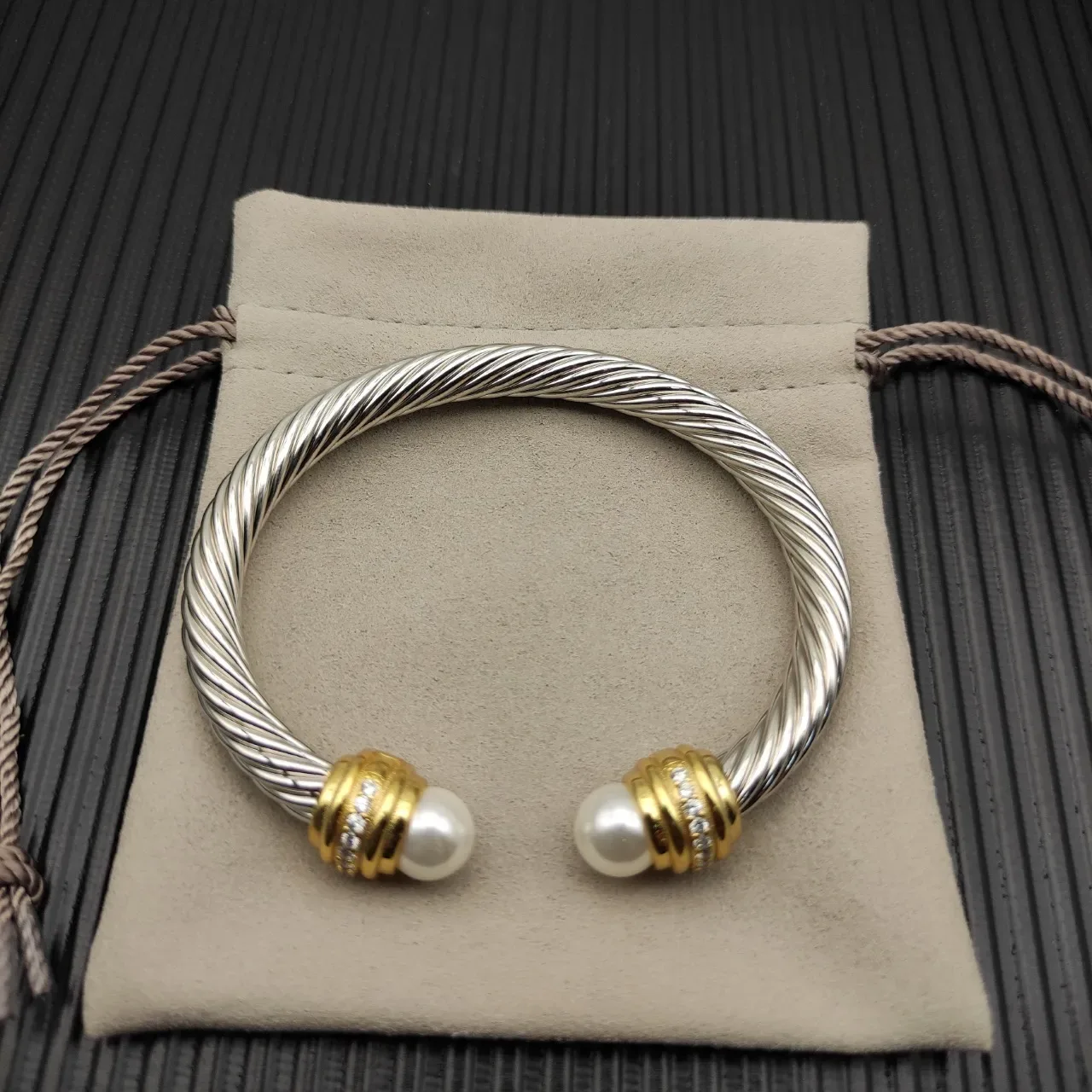 David Yurman Cable Classics Pearl Twisted Cable Bracelet 7