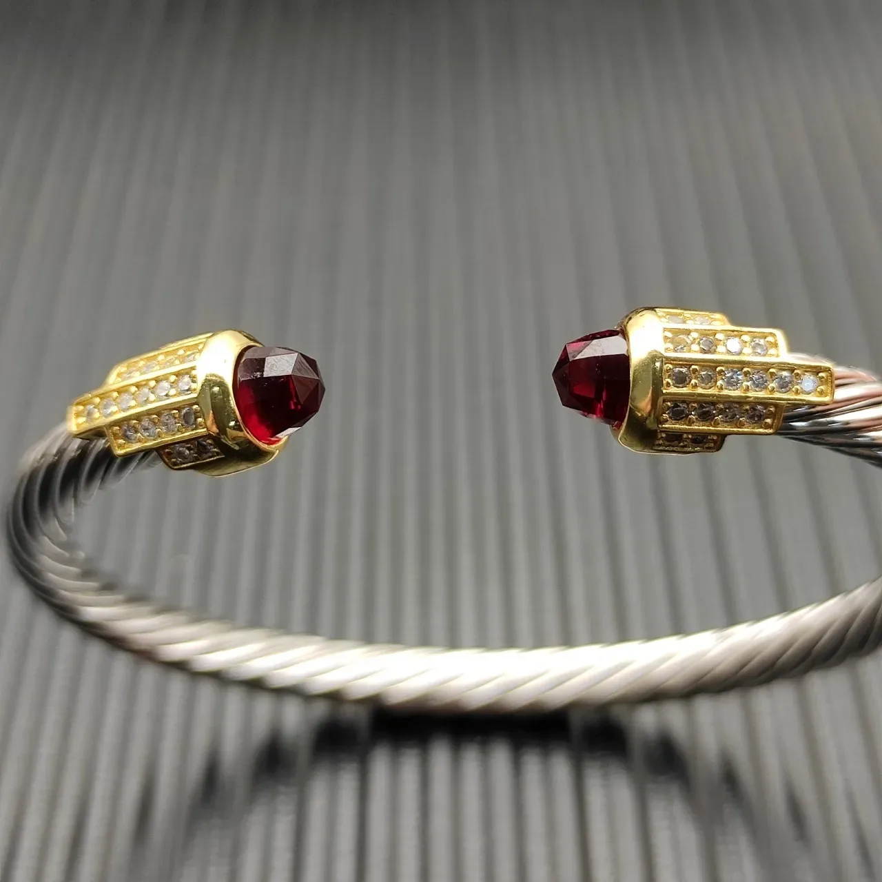 David Yurman Cable Classics Silver Gold Twisted Dual-Tone Metal Bracelet 2