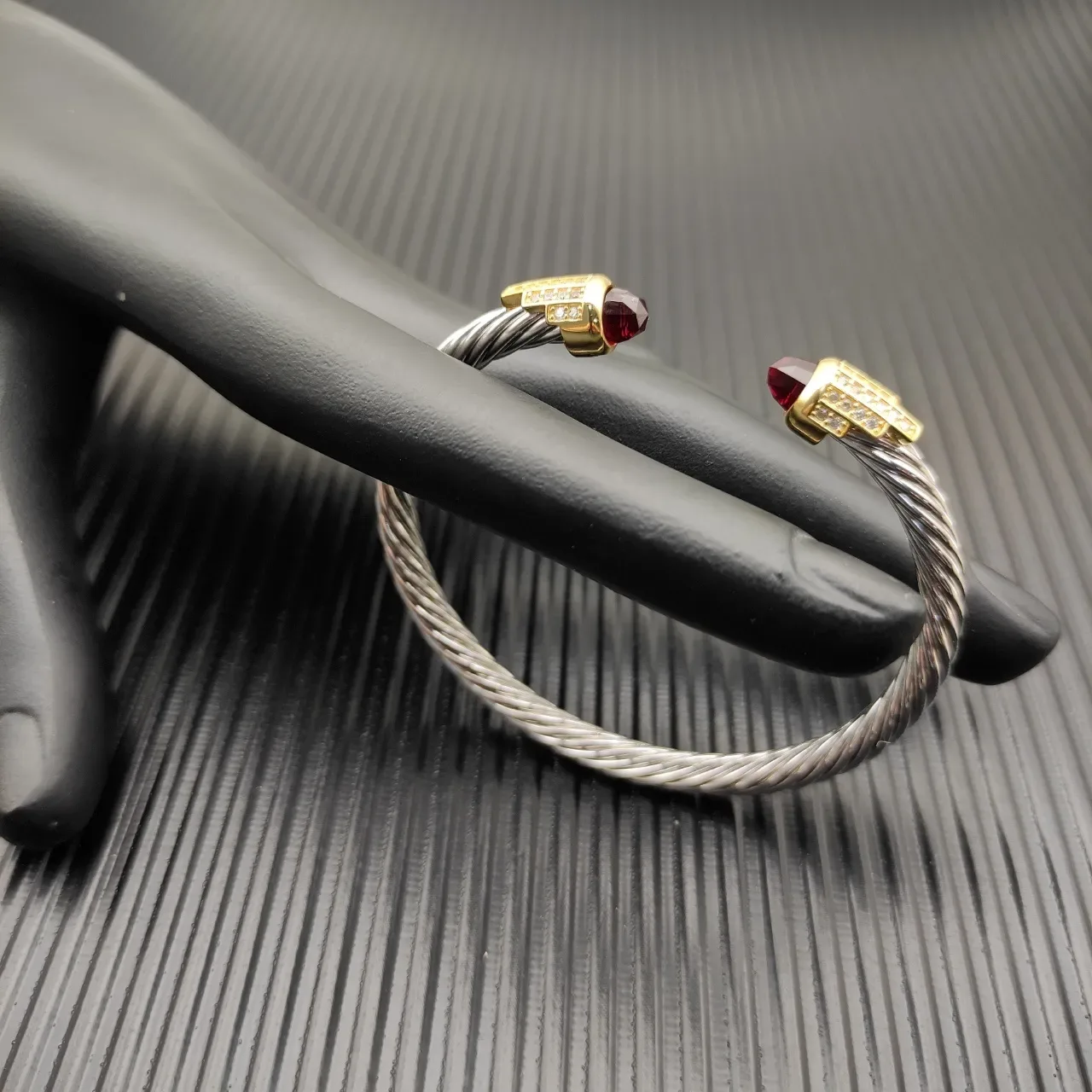 David Yurman Cable Classics Silver Gold Twisted Dual-Tone Metal Bracelet 4