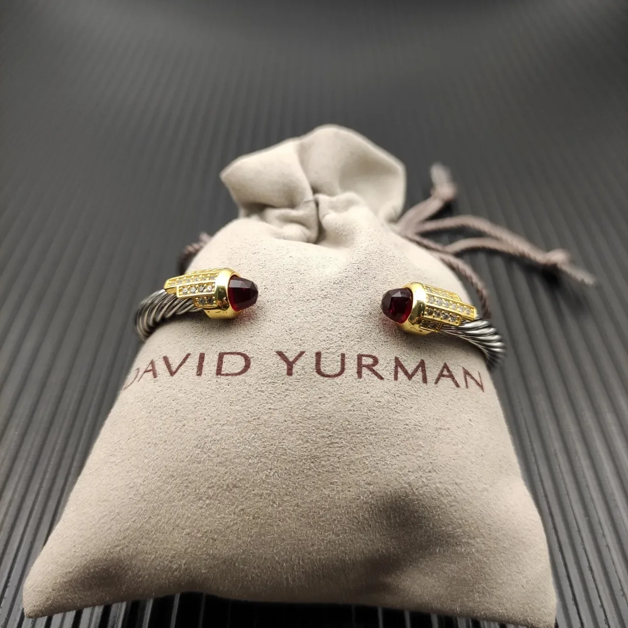 David Yurman Cable Classics Silver Gold Twisted Dual-Tone Metal Bracelet 7