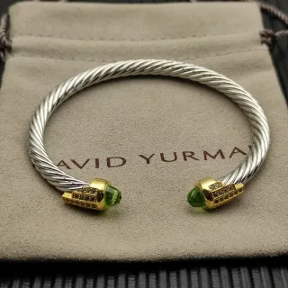 David Yurman Cable Classics سوار معدني ملتوي ثنائي اللون فضي وذهبي
