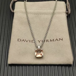David Yurman Cable Collectibles 枕形切割摩根石吊坠项链