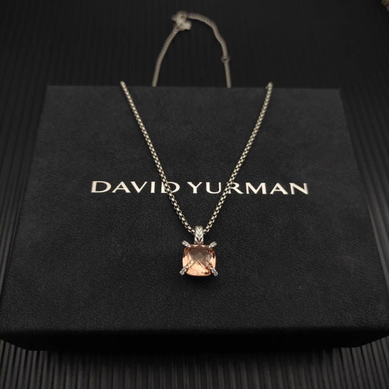 David Yurman Cable Collectibles Cushion-Cut Morganite Pendant Necklace 5