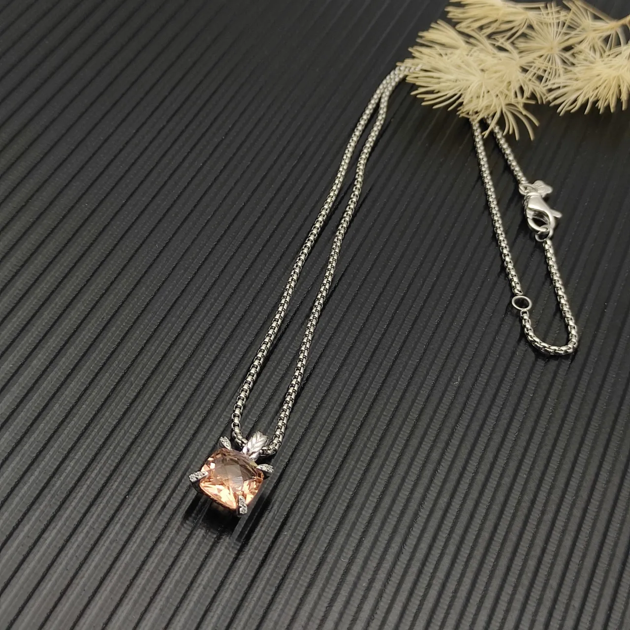 David Yurman Cable Collectibles Cushion-Cut Morganite Pendant Necklace 6