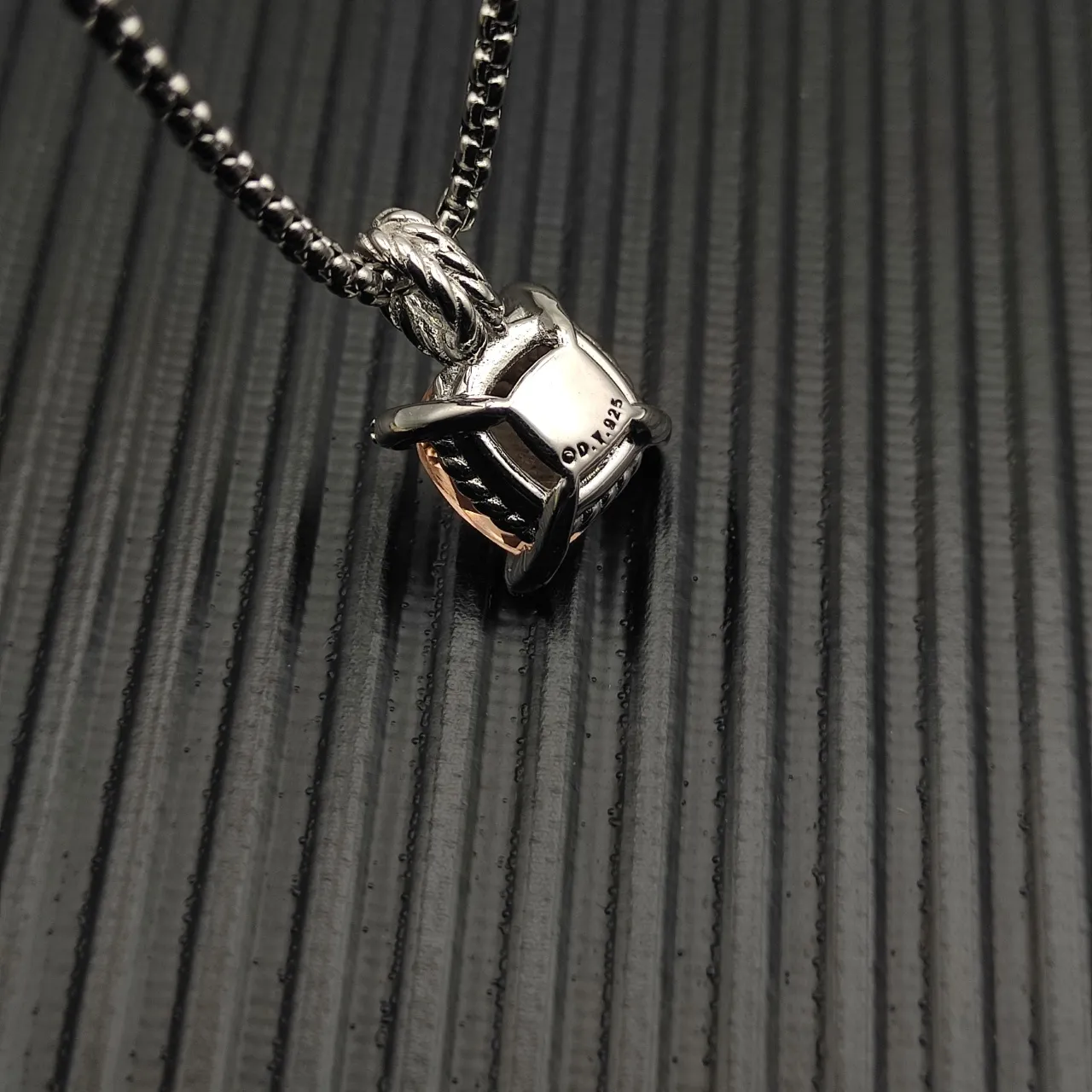 David Yurman Cable Collectibles Cushion-Cut Morganite Pendant Necklace 7