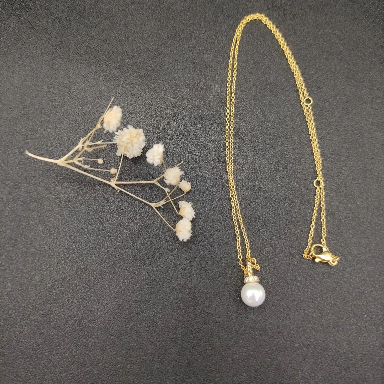 David Yurman Gold White Cable-Inspired Bail Single Round Pearl Pendant Necklace 6