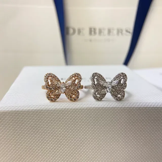 De Beers Butterfly Pavé Crystal Ring 6