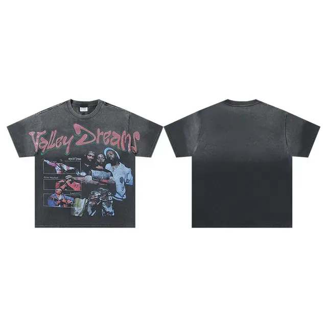 Distressed Acid-Wash Graphic T-Shirt 2