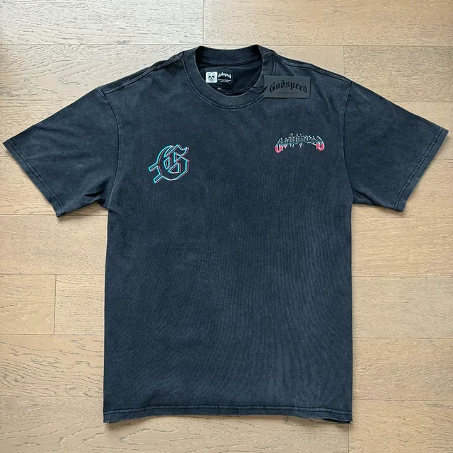 Distressed Black Graphic-Print Oversized T-Shirt 5