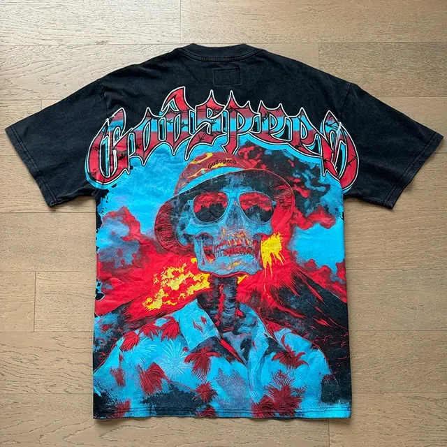 Distressed Black Graphic-Print Oversized T-Shirt 7