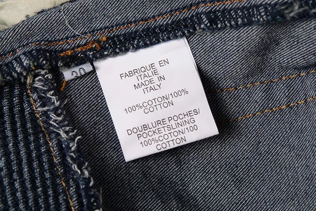 Jeans bleus distressed moto-panelled avec poche zip 2
