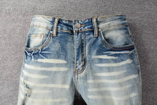 Distressed Patchwork Tie-Dye Panel Jeans 4