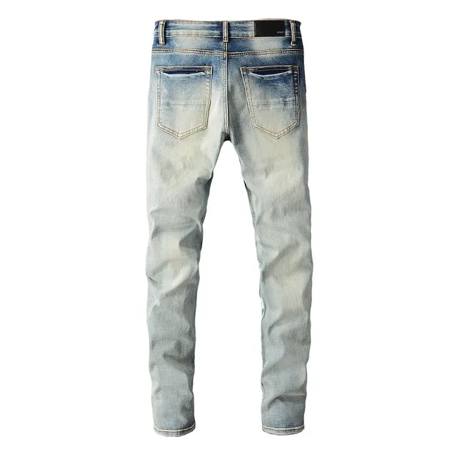 Distressed Patchwork Tie-Dye Panel Jeans 12