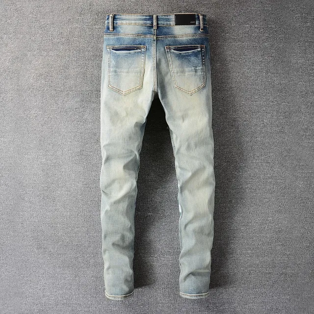 Distressed Patchwork Tie-Dye Panel Jeans 13