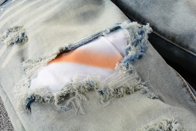 Distressed Patchwork Tie-Dye Panel Jeans 16