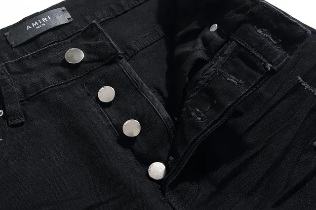 Distressed Slim-Fit Black Denim Jeans 8
