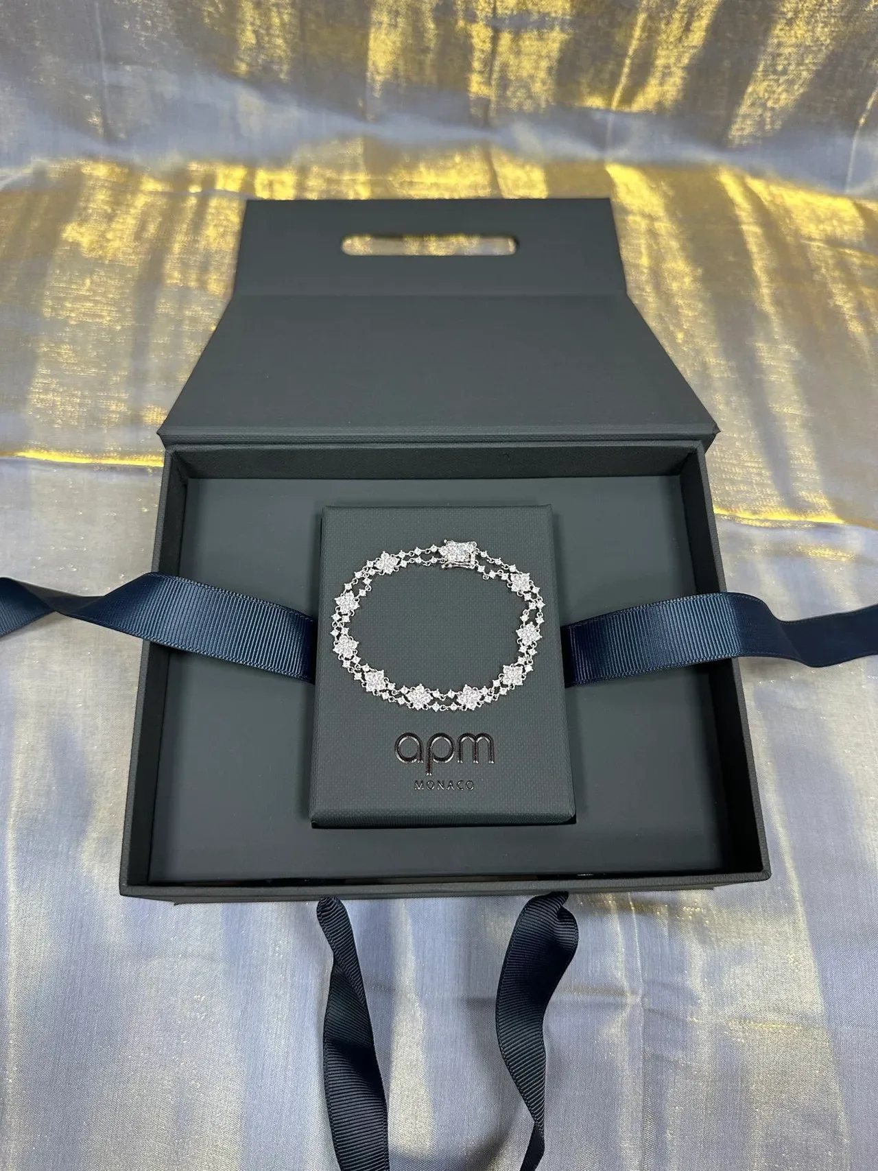 Double-Row Floral Pave-Set Silver-Tone Bracelet 5