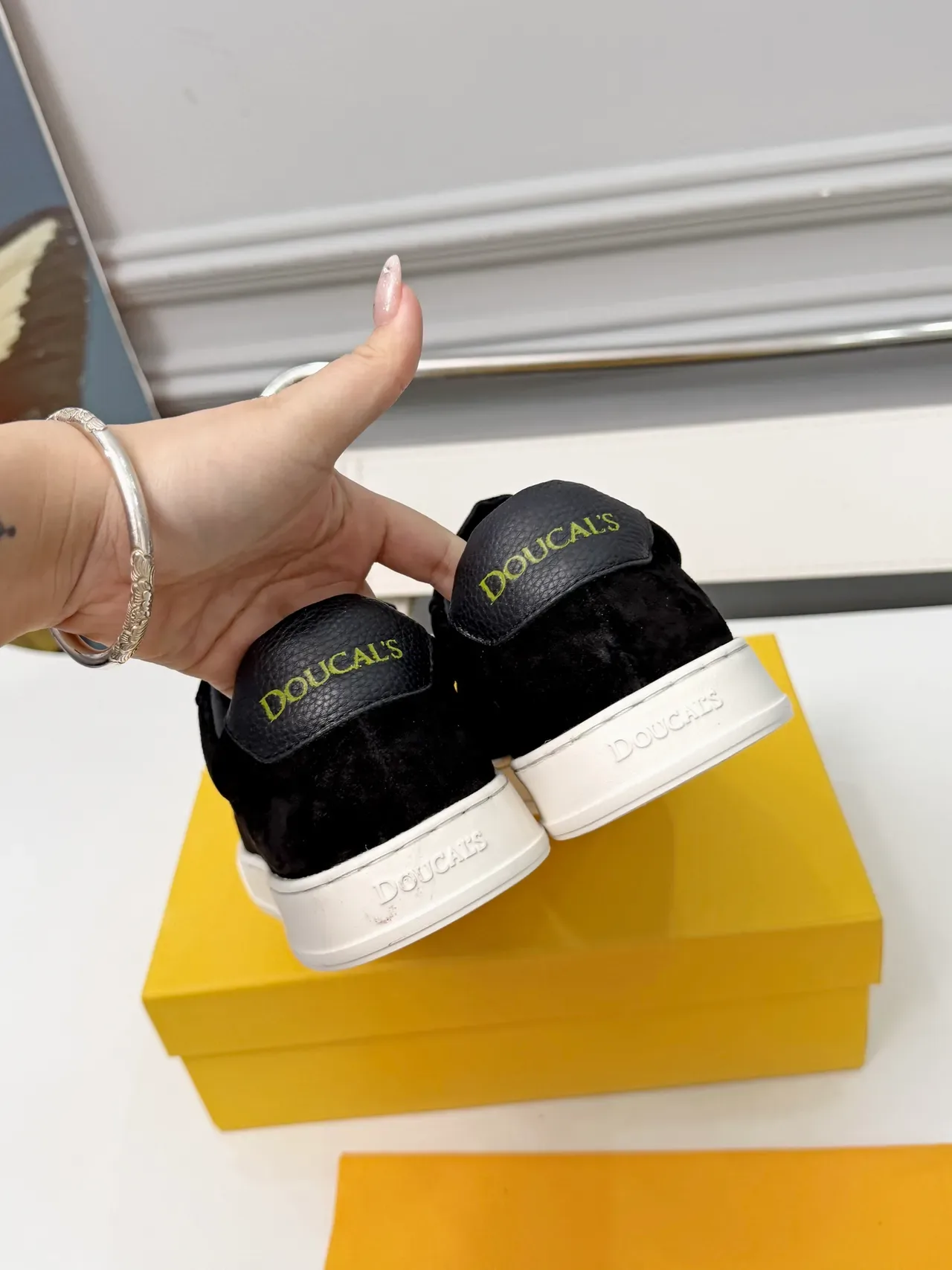 DOUCAI'S Black Suede Low-Top Lifestyle Sneakers 3