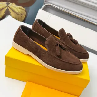 DOUCAI'S Tassel Loafer Brown Beige Suede Loafer