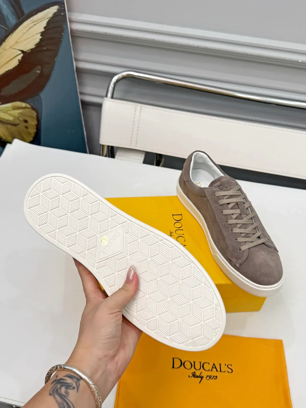 Doucal's Gray Suede Low-Top Lifestyle Sneakers 2