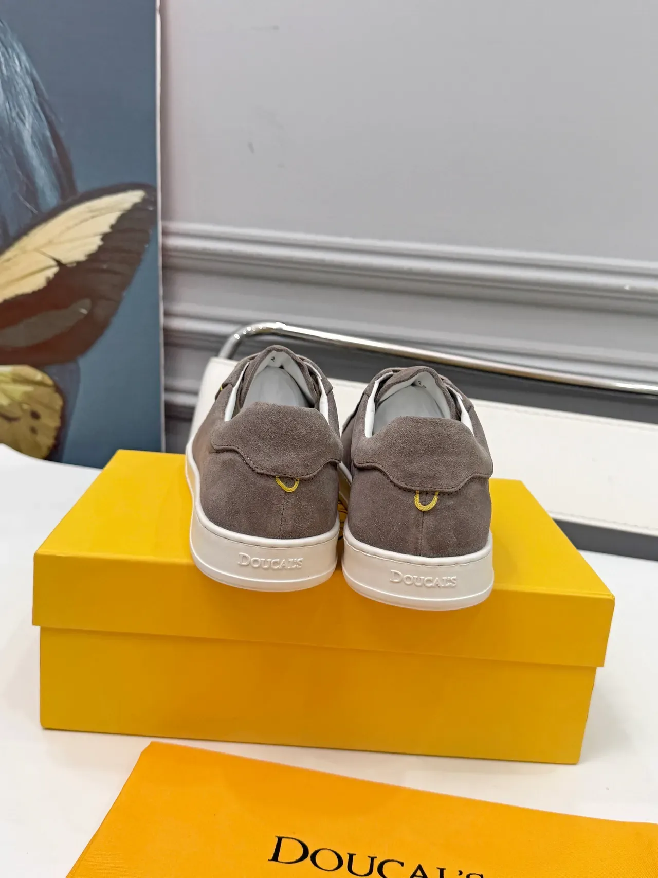 Doucal's Gray Suede Low-Top Lifestyle Sneakers 3