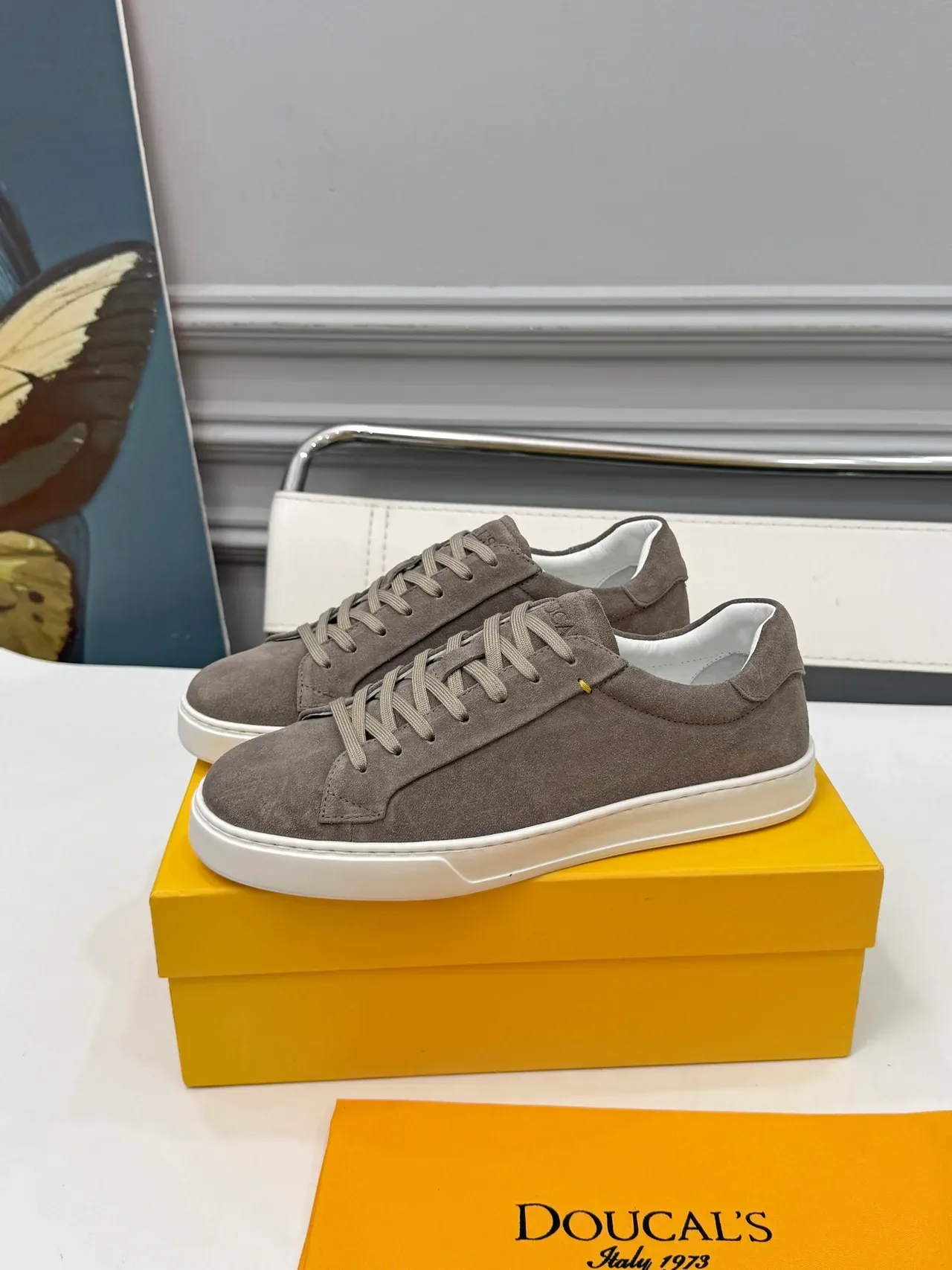 Doucal's Gray Suede Low-Top Lifestyle Sneakers 4