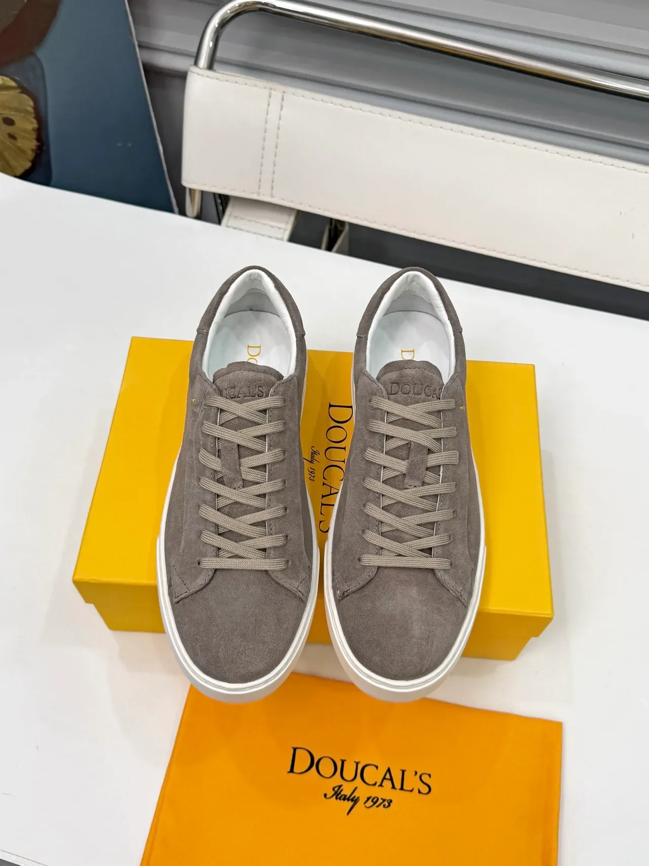 Doucal's Gray Suede Low-Top Lifestyle Sneakers 5