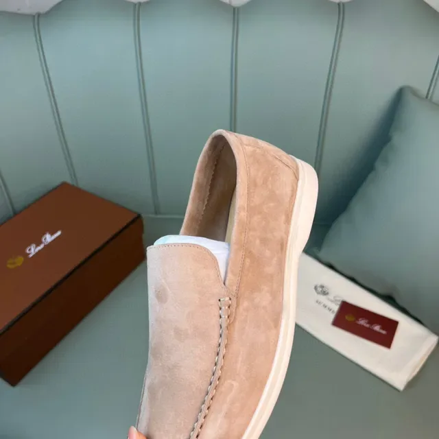 Mocassins moc-toe slip-on en daim rose poussiéreux 3
