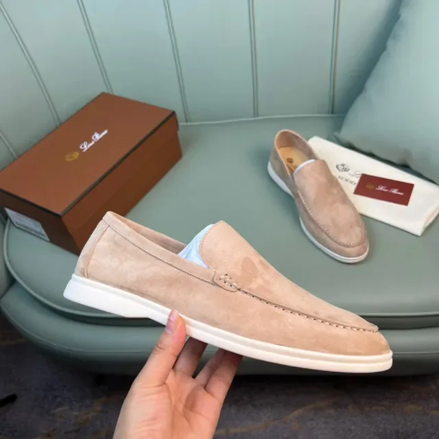 Mocassins moc-toe slip-on en daim rose poussiéreux 4