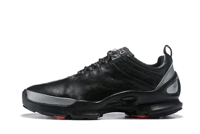 ECCO Black Red Perforated Leather Upper Sculpted Multi-Density Midsole Lifestyle Sneakers 8