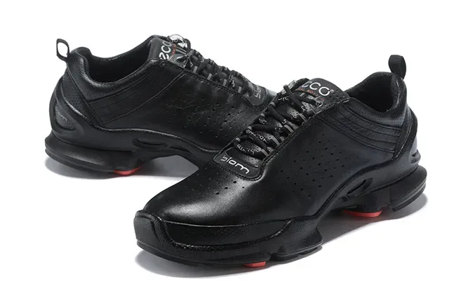 ECCO Black Red Perforated Leather Upper Sculpted Multi-Density Midsole Lifestyle Sneakers 16