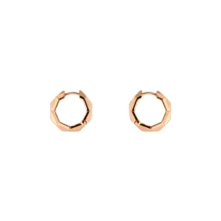Faceted Octagonal Rose Gold Hoop Earrings