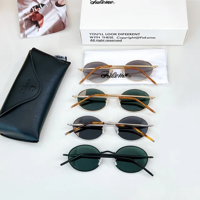 Faleme Round Metal Frame Gradient Lens Sunglasses 5