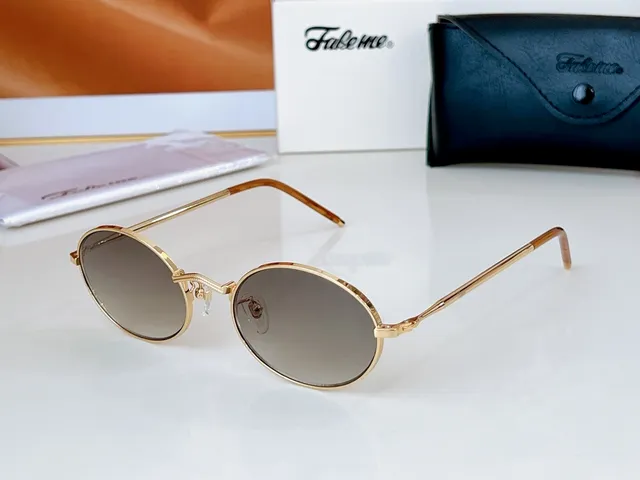 Faleme Round Metal Frame Gradient Lens Sunglasses 9