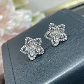 Floral Pavé Crystal Stud Earrings