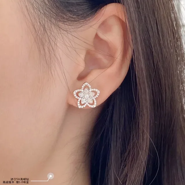 Floral Pavé Crystal Stud Earrings 9