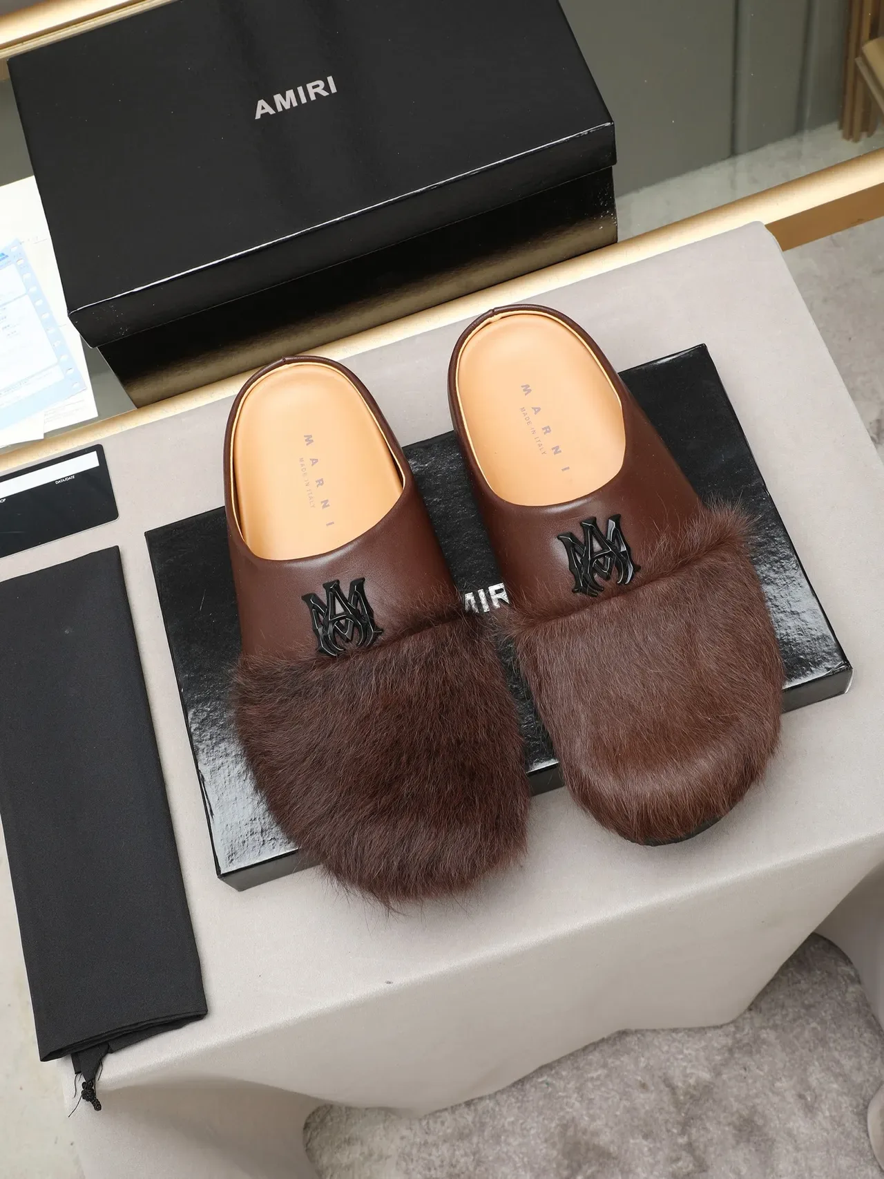 Fur-Trimmed Platform Slipper Mule Casual Shoes 3