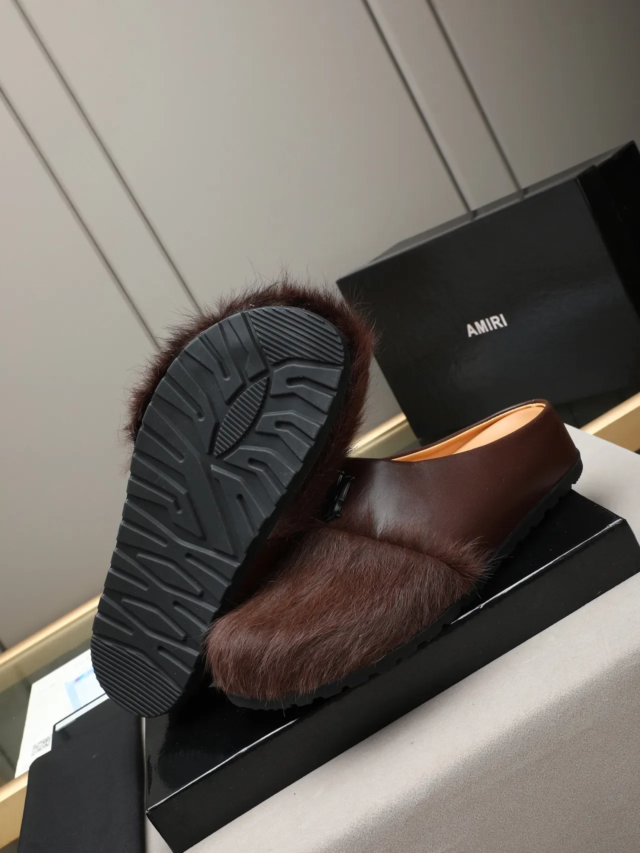 Fur-Trimmed Platform Slipper Mule Casual Shoes 6