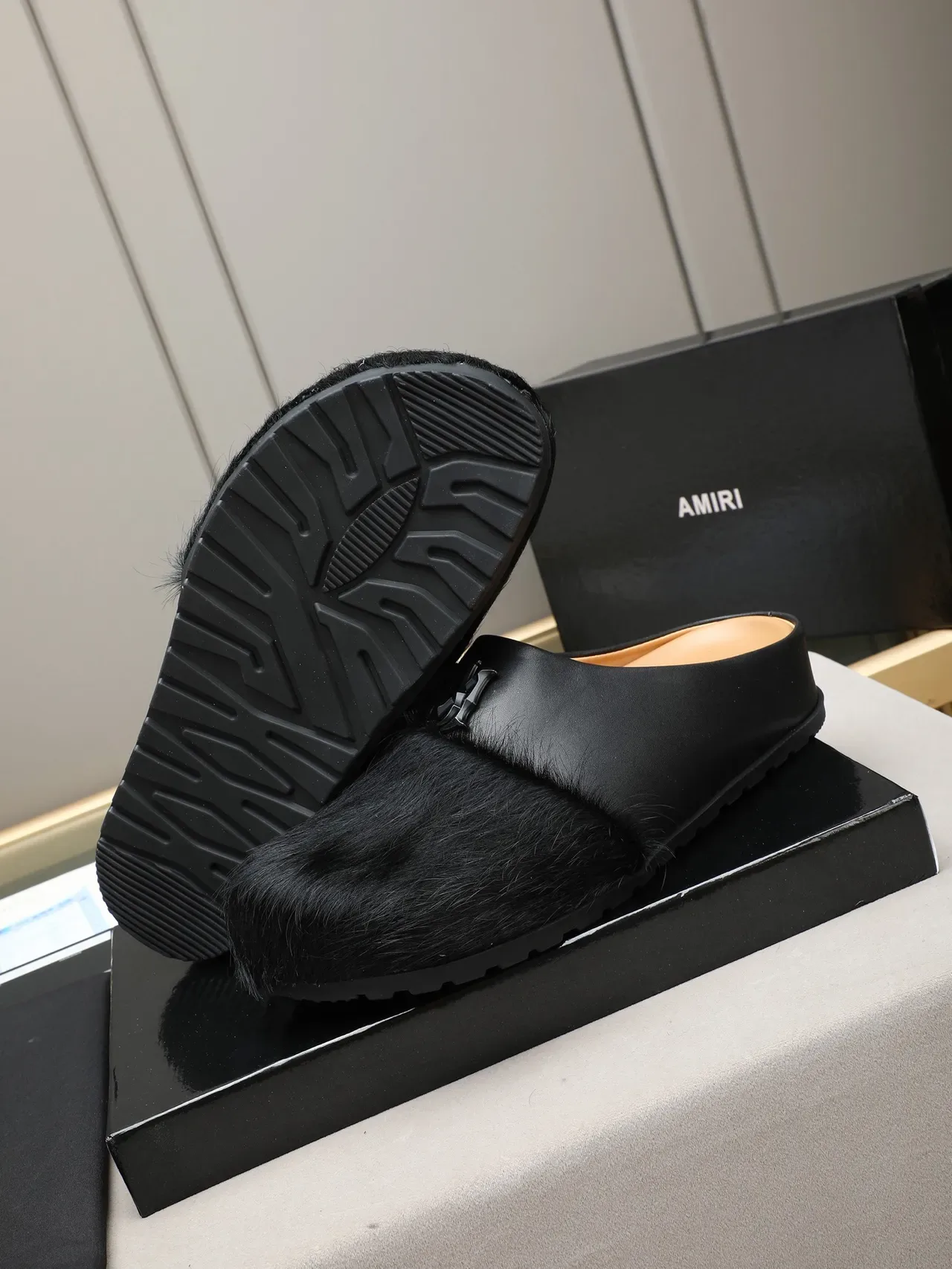 Fur-Trimmed Platform Slipper Mule Casual Shoes 8