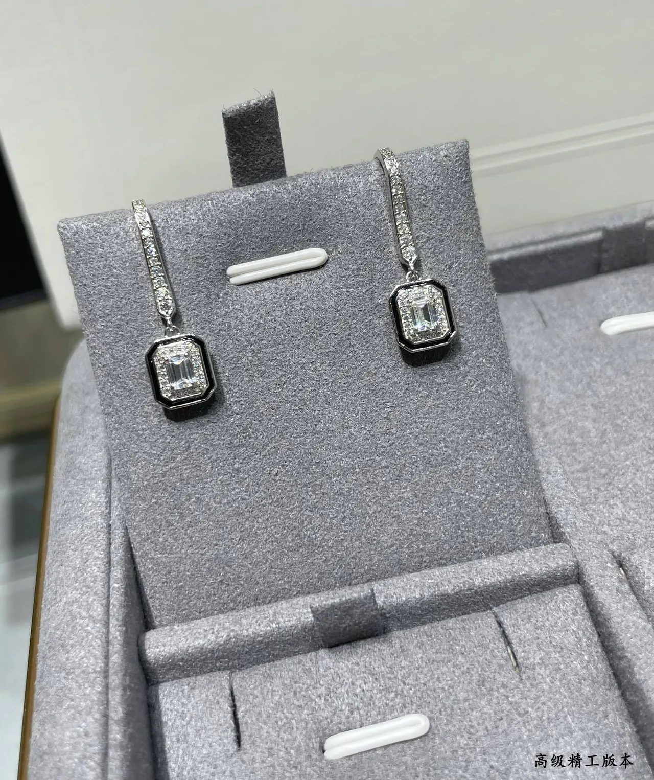 Geometric Octagonal Pavé Drop Earring 5